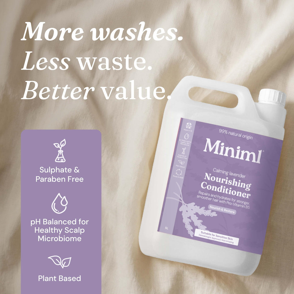 Miniml Natural Hair Conditioner Eco Friendly - Refill Nourishing Coconut Men and Womens Sensitive Scalp & Skin Cruelty Free Vegan Formula - For Greasy, Curly, Dry Hair, 5L (Pack of 1)