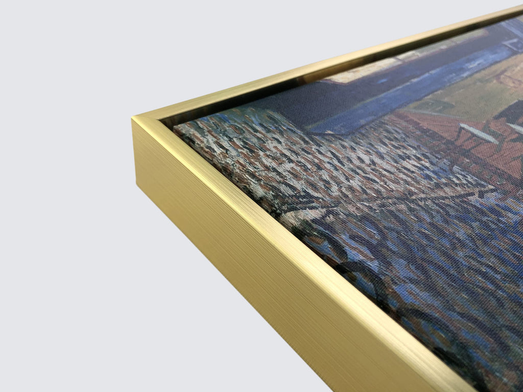 Wieco Art Framed Art Canvas Prints of Cafe Terrace at Night Canvas Prints Wall Art by Van Gogh Paintings Reproduction Abstract Artwork for Wall Decor Golden Frame