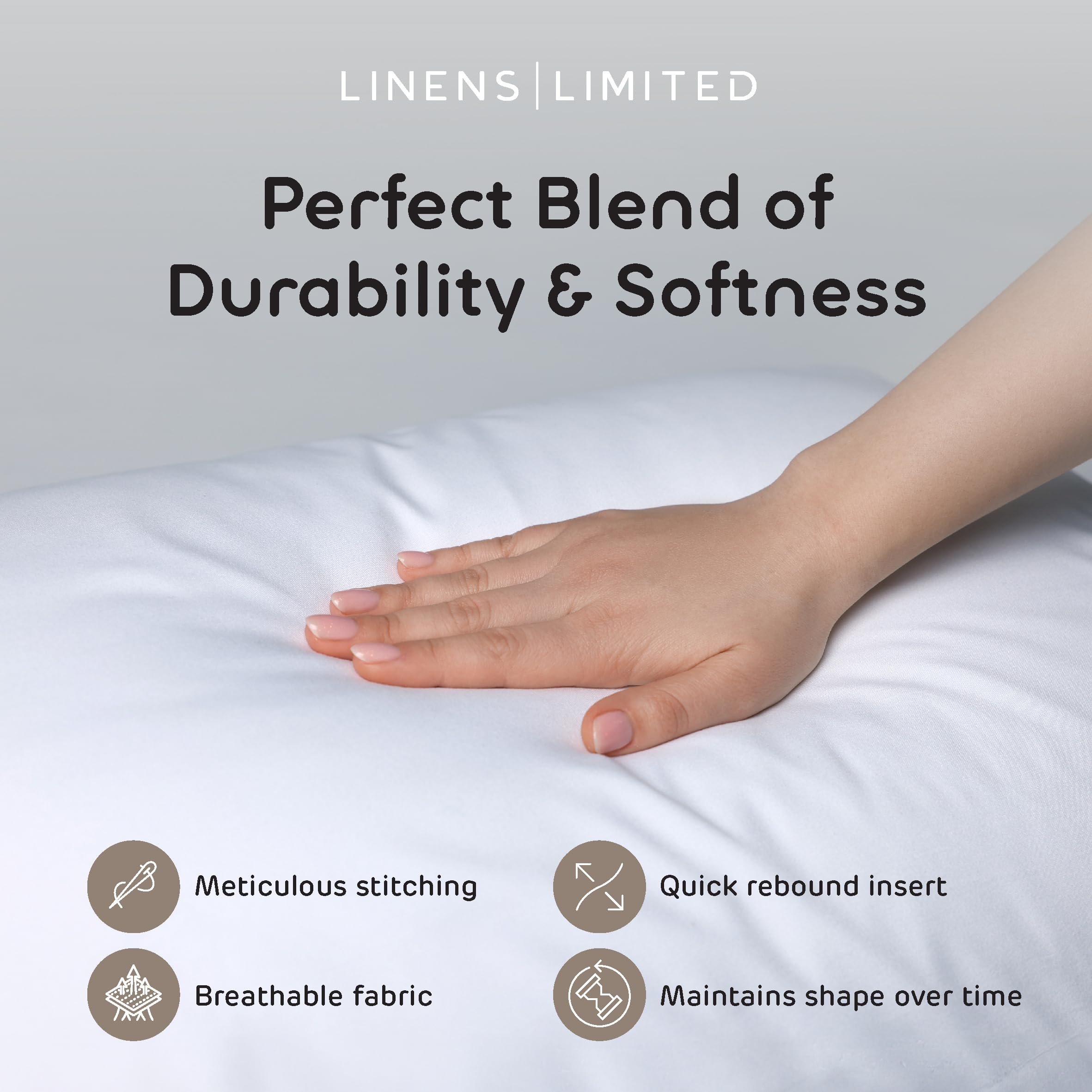 Linens Limited - Cushion Insert 50cm x 50cm, Soft & Plump Natural Duck Feather Sofa Cushion Pad, Elegant, Versatile, Easy to Clean, Large Square Cushion Inner, Perfectly Fits Covers (White) (2 Pack)