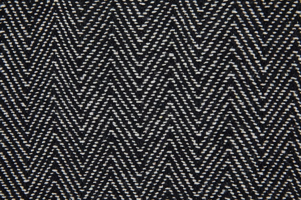 Emma Barclay Herringbone - Recycled Cotton Patterned Chair Sofa Setee Bed Throw Over Blanket in Natural - 50x60 (127x152cm)