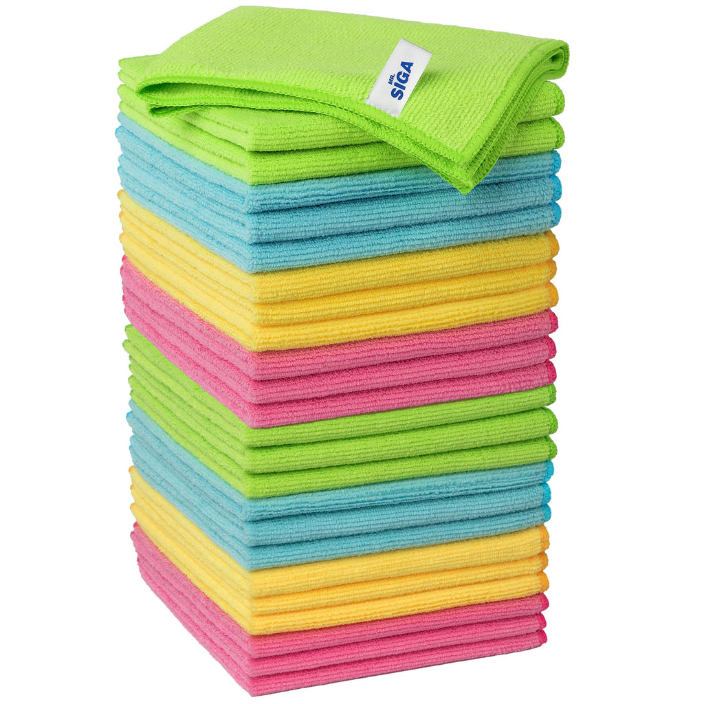 MR.SIGA Microfibre Cleaning Cloth, Pack of 24, Size:12.6" x 12.6" (32X32CM)