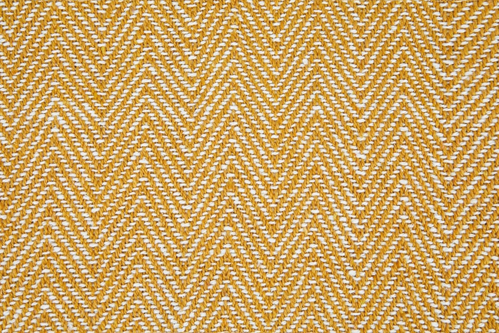 Emma Barclay Herringbone - Recycled Cotton Patterned Chair Sofa Setee Bed Throw Over Blanket in Natural - 50x60 (127x152cm)