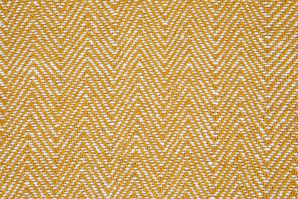 Emma Barclay Herringbone - Recycled Cotton Patterned Chair Sofa Setee Bed Throw Over Blanket in Natural - 50x60 (127x152cm)