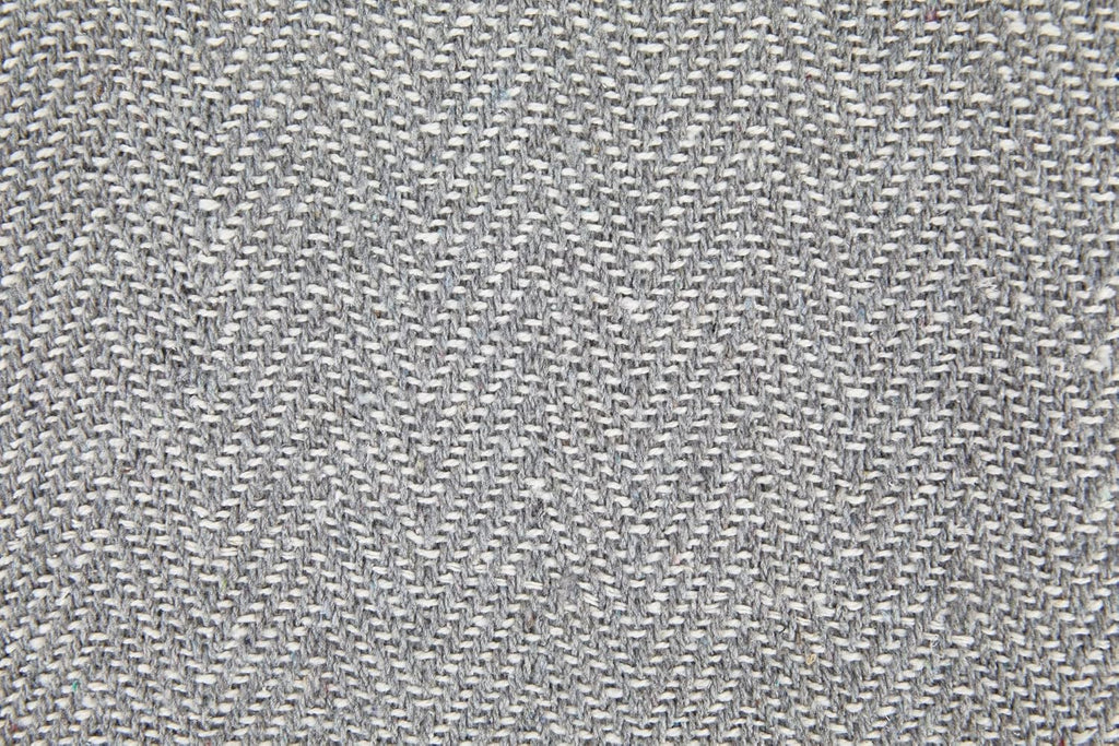 Emma Barclay Herringbone - Recycled Cotton Patterned Chair Sofa Setee Bed Throw Over Blanket in Natural - 50x60 (127x152cm)