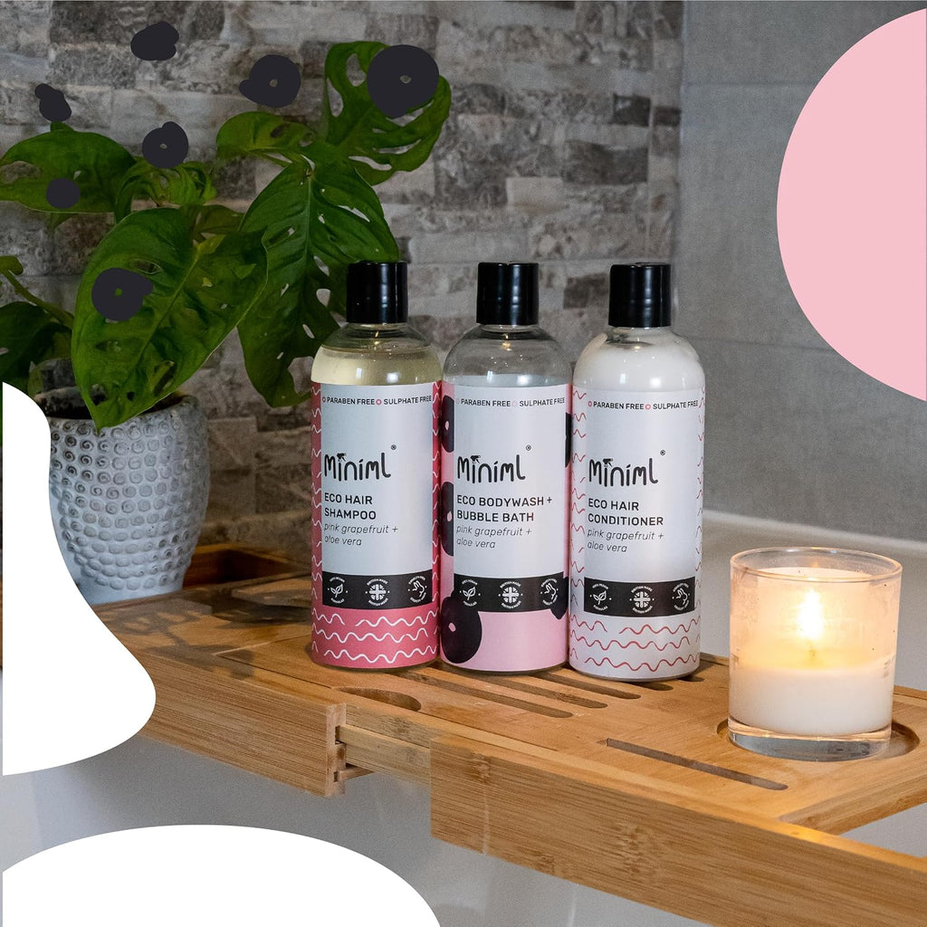 Miniml All Natural Body Wash and Bubble Bath - 5L Refill Moisturising Tea Tree and Mint Sensitive Skin Eco Shower Gel Bath Soak - Vegan Friendly Hand, Face & Body High Foam Scrub