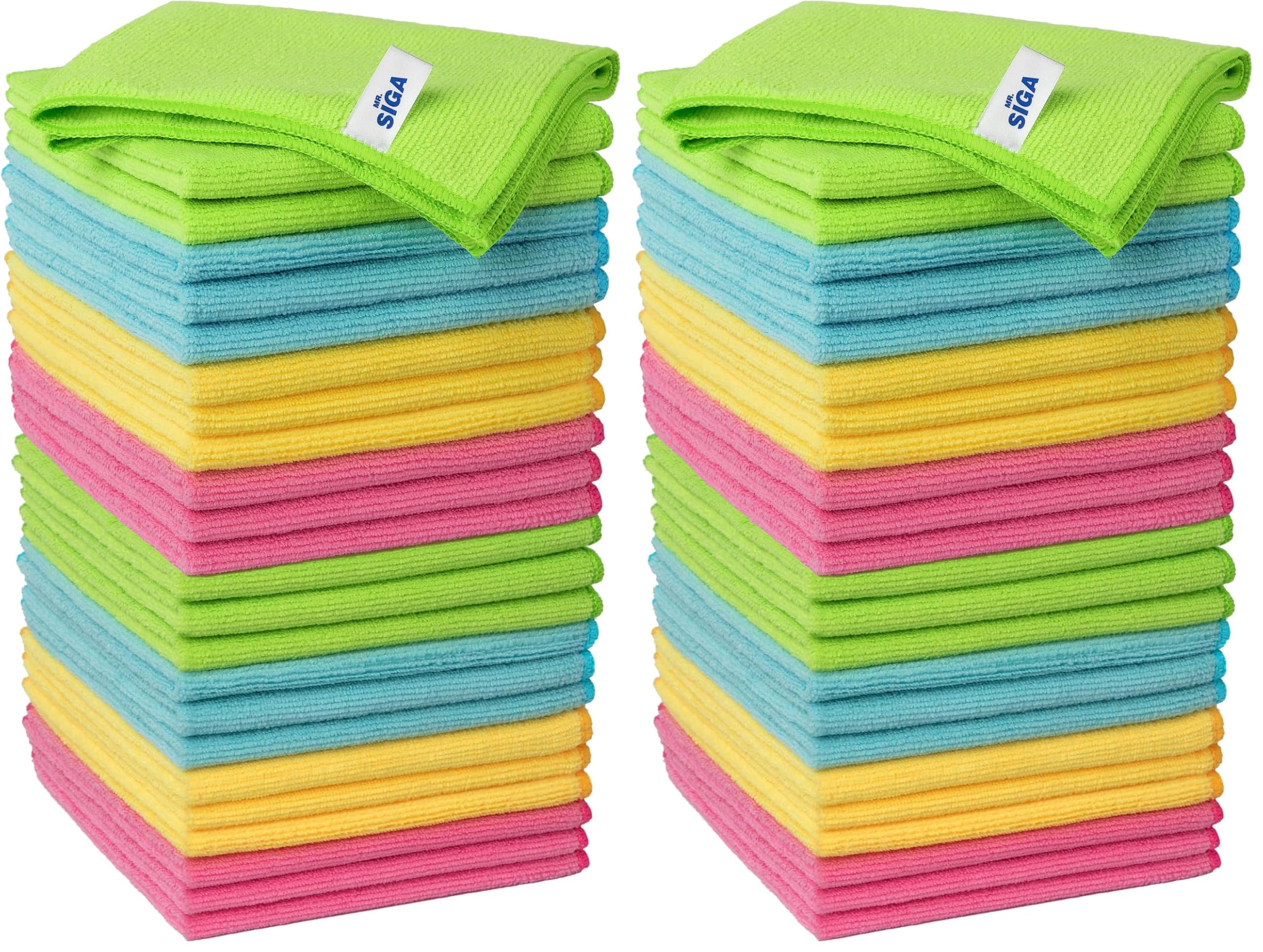 MR.SIGA Microfibre Cleaning Cloth, Pack of 24, Size:12.6" x 12.6" (32X32CM)